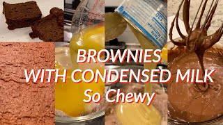 Trending Chewy Condensed Milk Brownies  foryou  food  yummy  trending  recipe  home [upl. by Llerrem]