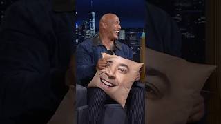 Jimmy and DwayneJohnson get into a pillow fight FallonTonight DuringCommercialBreak [upl. by Rekrap]