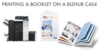 How to Print a Booklet on Fiery Bizhub C454 [upl. by Anahpos]