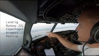 Approach and landing runway 22L Copenhagen Airport Kastrup CPH EKCH [upl. by Rodina]