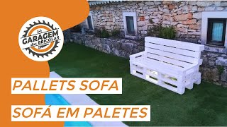 Pallet sofa DIY  Sofá em paletes [upl. by Pachton994]