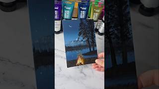 Campfire night sky  acrylic painting idea for beginners ✨️ [upl. by Asiul]