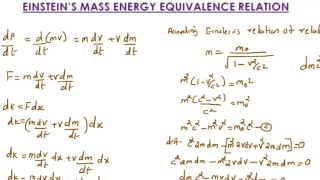 EINSTEINS MASS ENERGY RELATION [upl. by Nash95]