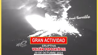 VolcánPopocatépetl Sigue con Actividad Registrando Erupciones este 29 de Octubre 2024volcano [upl. by Alleinad150]