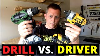 DRILL VS DRIVER Whats The Difference Cordless Drill Vs Impact DriverCOMPARISON [upl. by Cecily]