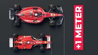 How big are 2023 F1 Cars compared to 2004  3D Comparison [upl. by Nimesay]