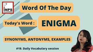 ENIGMA MEANINGSYNONYMS AND ANTONYMSEXAMPLES  Word of the day  Daily Vocabulary [upl. by Mak]