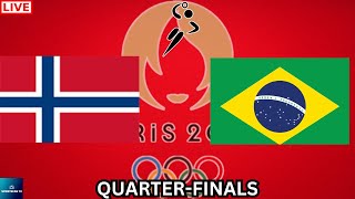 2024 PARIS OLYMPICS NORWAY vs BRAZIL WOMENS HANDBALL QUARTERFINALS LIVE GAME CAST amp CHAT [upl. by Aisenet]