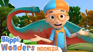 🦕Dinosaurus Terbesar Brontosaurus🦕  Blippi Wonders  Kartun Anak Anak  Moonbug Kids Indonesia [upl. by Anawat]