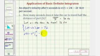 Ex Definite Integration Application  Velocity and Distance [upl. by Otho]