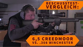 Vergleich 65 Creedmoor gegen 308 Win – Beschusstest auf die Drückjagddistanz von 50 Metern [upl. by Ocirne]