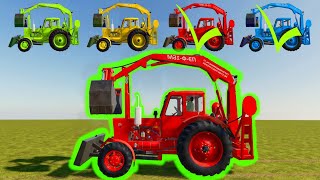 Transport of Color Excavators  Tractors Harvesting Grain on the Farm  FS22 [upl. by Lewan]