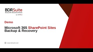 How to Backup and Restore Microsoft 365 SharePoint Sites  BDRSuite Demo [upl. by Emmet]