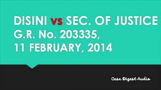 Disini vs Secretary of Justice [upl. by Anaet]