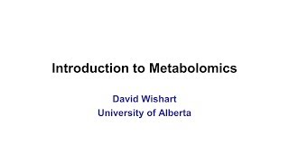 Lecture 1 Introduction to Metabolomics [upl. by Eilhsa]