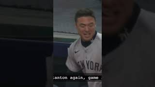 Giancarlo Stanton Game 5 Home Run playoffs baseball yankees cleveland sports alcs homerun [upl. by Nicolette]