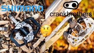 TEST de PEDALES AUTOMATICOS MTB SHIMANO XT vs CRANKBROTHERS MALLET 2  QUE PEDALES COMPRAR PARA MTB [upl. by Norod]