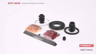 0475N64R REAR BRAKE CALIPER REPAIR KIT FOR CHRYSLER [upl. by Lessirg996]