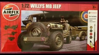 Whats In The Box Lidl Airfix 172 A68217 Willys MB Jeep Starter Set [upl. by Aedrahs434]