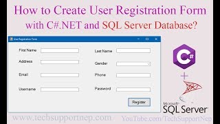 How to Create User Registration Form in CNET Using SQL Server Database With Source Code [upl. by Enairda]