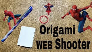 Origami spider man web shooter with pen and paper  how to make spider man web shooter [upl. by Adnilre823]