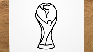 How to draw FIFA World Cup Trophy step by step EASY [upl. by Essilec553]