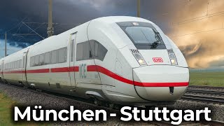 Quer durch Süddeutschland im ICE 4  München  Augsburg  Ulm  Stuttgart  4K Führerstandsmitfahrt [upl. by Hendrika]