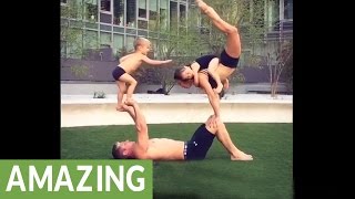 Acrobat parents entertain kids in best possible way [upl. by Matthus409]