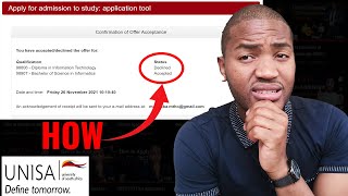 How to ACCEPTDECLINE Offer  UNISA Applications 2022  How to check admission status [upl. by Llertnom179]