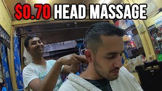 FIRST HONEST INDIAN BARBER gets rewarded after AMAZING HEAD MASSAGE [upl. by Marvella]