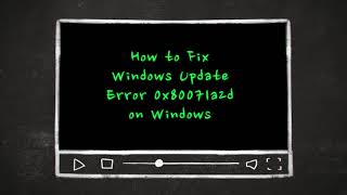 How to Fix Windows Update Error 0x80071a2d on Windows  Install Error 0x80071a2d Windows 11 [upl. by Tan]