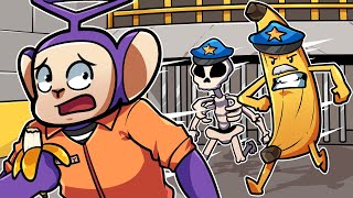 ESCAPE FROM BANANA FAMILY  Tinky Winky Plays Roblox Banana Prison Run [upl. by Cinda]