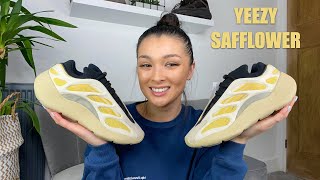 YEEZY V3 700 SAFFLOWER  Unboxing amp review [upl. by Alliuqet]