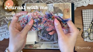 Decorate my journal with birds and flowers stickers  Relax comfortable paper sounds ASMR [upl. by Pricilla]