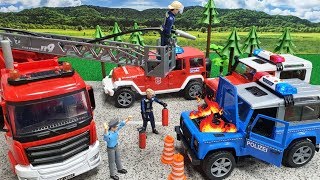 Fire Truck  Police Car  Toy Rescue Play For Kids  브루더 소방차 장난감 [upl. by Tad]