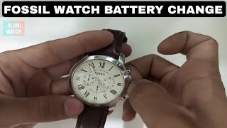 How To Change Battery FOSSIL Watch  fossil chronograph watch  battery replacement [upl. by Belier]