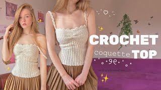 CROCHET coquette TOP ✨  super easy [upl. by Marron]