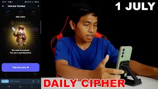 Hamster Kombat Daily Cipher Today 1M Coins 1 July 2024 [upl. by Treharne]