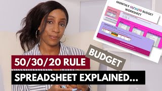 50 30 20 Rule Spreadsheet  503020 Budget Explained [upl. by Audwin]