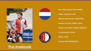 Thijs Kraaijeveld  2007 Feyenoord  Netherlands footage vs Portugal U16 [upl. by Worl]