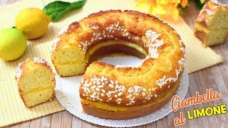 CIAMBELLA SOFFICE AL LIMONE CON CUORE ALLA CREMA  Ricetta Facile Ciambella al limone  Senza burro [upl. by Fryd]