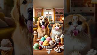 Ice cream time for us shorts viralvideo fypシ゚viral catanddog [upl. by Yellas]