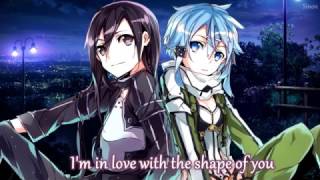 Nightcore  Shape of You Switching Vocals  Lyrics [upl. by Thunell93]