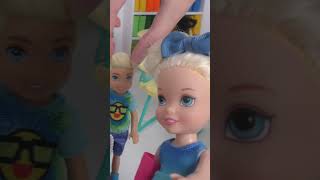 Elsie has a BROKEN ARM Friends help her at school dolls cast httpsyoutubebaMOD48P7s [upl. by Ahseram]