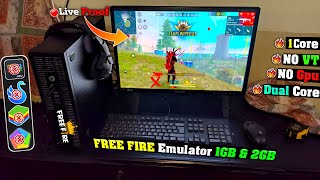 NEW LITE BEST EMULATOR FOR LOW END PC  1GB RAM NO GRAPHICS CARD  FREE FIRE IN 2GB RAM LiveProoF [upl. by Aieki]