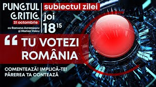 PUNCTUL CRITIC TU VOTEZI ROMÂNIA  ediția din 31 octombrie 2024 TVR1 [upl. by Barbabra]