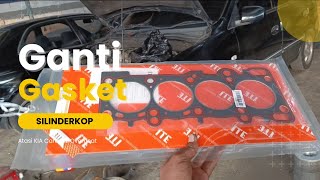 Pasang Gasket Cylinder Head KIA Carens 2 [upl. by Capwell]