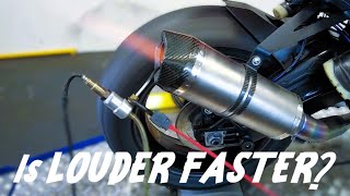 Is Louder Faster Dyno testing Arrow vs A16 exhaust silencers [upl. by Llydnek727]