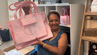 Ballerina 🩰 Telfar unboxing  NEW COLOR  small medium  large  2023  Ballerina Pink Telfar [upl. by Arabrab]