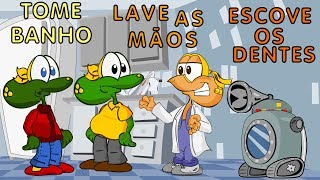 Lave as mãos tome banho e escove os dentes em Desenho animado infantil com os Sapo Brothers [upl. by Butte]